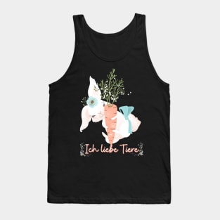 Hase Möhre Liebe Tiere Prinzessin Blumen Süß Tank Top